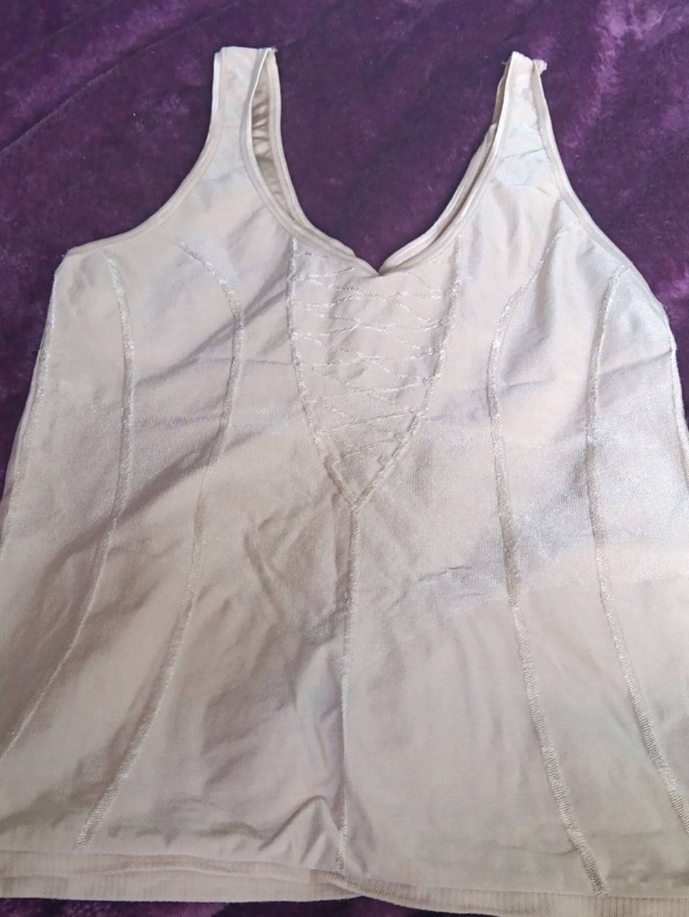 Light Cream Women's Shapewear Chemise Tank Small -Medium